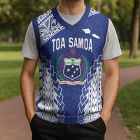 Toa Samoa Rugby Custom Christmas Knitted V-Neck Vest Go Champions Pacific Samoan Pattern - Polynesian Pride