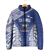 Toa Samoa Rugby Custom Padded Jacket Go Champions Pacific Samoan Pattern - Polynesian Pride