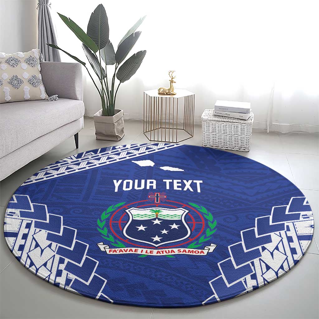Toa Samoa Rugby Custom Round Carpet Go Champions Pacific Samoan Pattern - Polynesian Pride