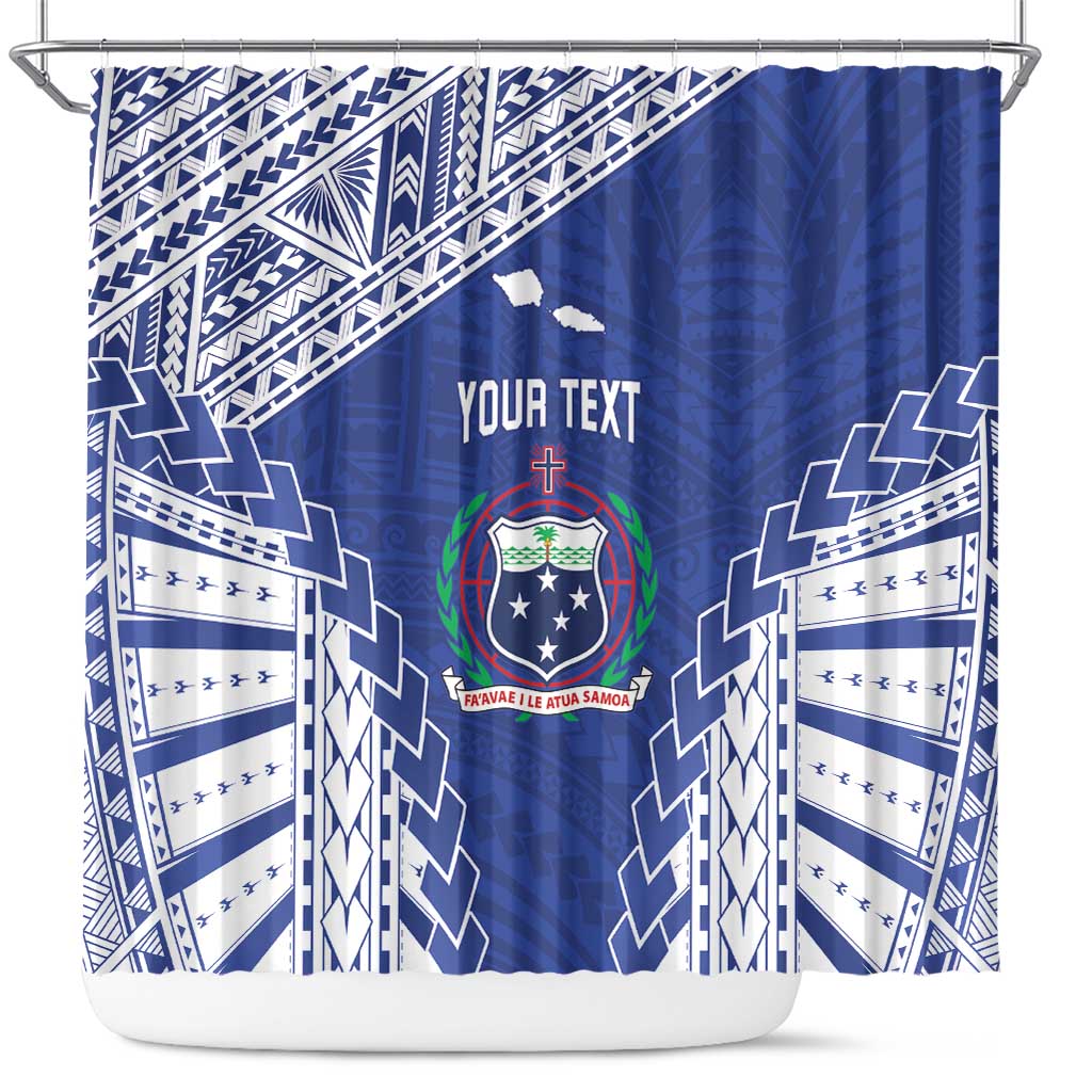 Toa Samoa Rugby Custom Shower Curtain Go Champions Pacific Samoan Pattern - Polynesian Pride