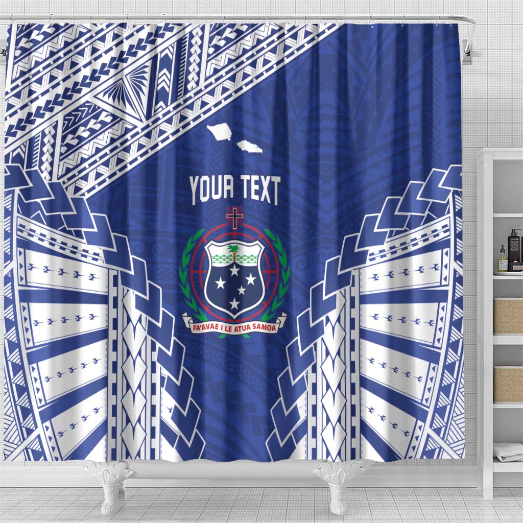 Toa Samoa Rugby Custom Shower Curtain Go Champions Pacific Samoan Pattern - Polynesian Pride