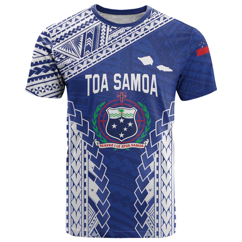 Toa Samoa Rugby Custom T Shirt Go Champions Pacific Samoan Pattern - Polynesian Pride
