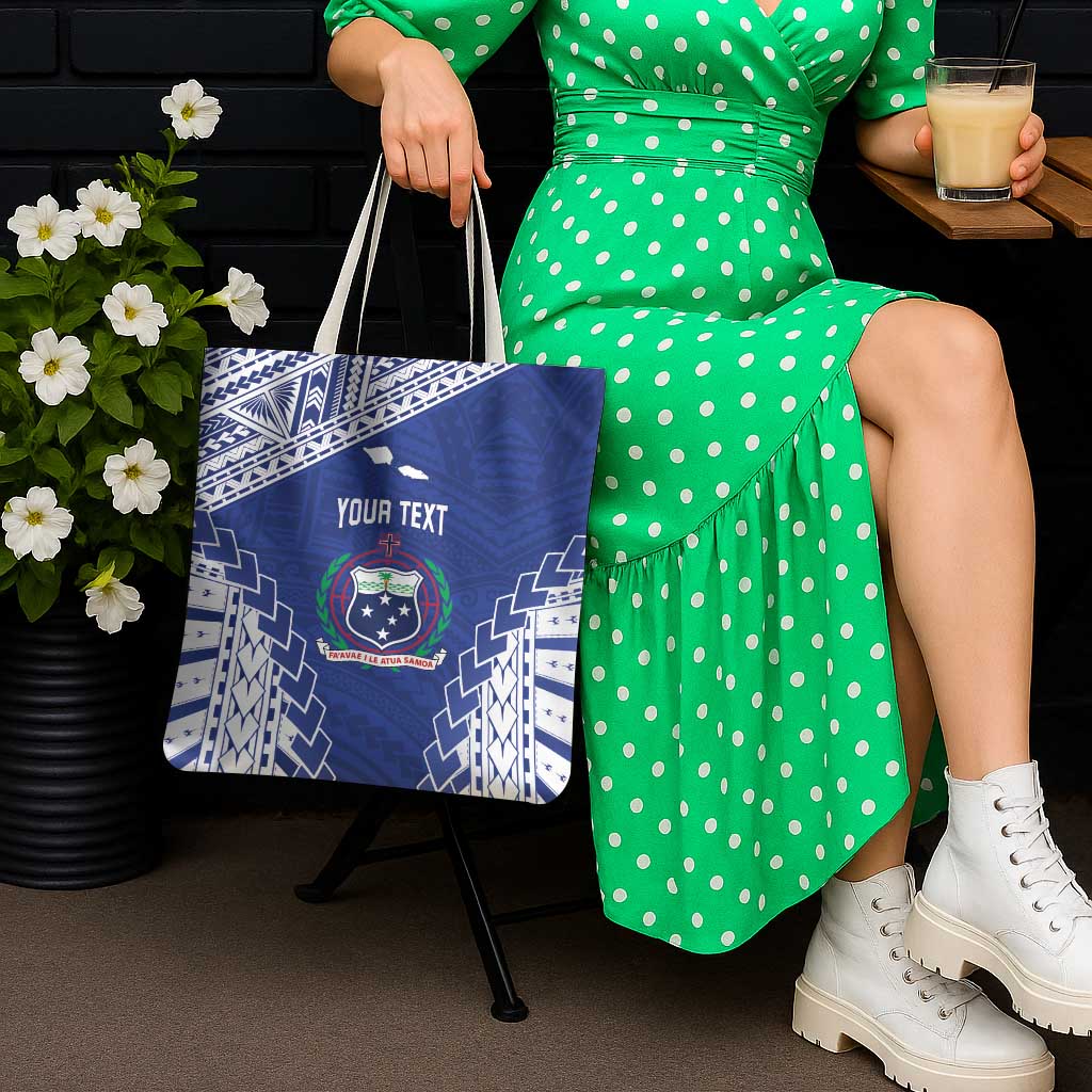 Toa Samoa Rugby Custom Tote Bag Go Champions Pacific Samoan Pattern - Polynesian Pride