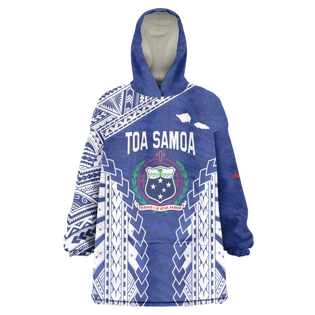 Toa Samoa Rugby Custom Wearable Blanket Hoodie Go Champions Pacific Samoan Pattern - Polynesian Pride