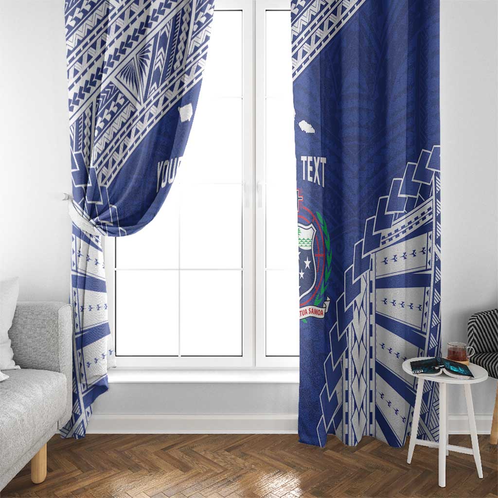 Toa Samoa Rugby Custom Window Curtain Go Champions Pacific Samoan Pattern - Polynesian Pride