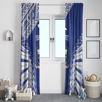 Toa Samoa Rugby Custom Window Curtain Go Champions Pacific Samoan Pattern - Polynesian Pride