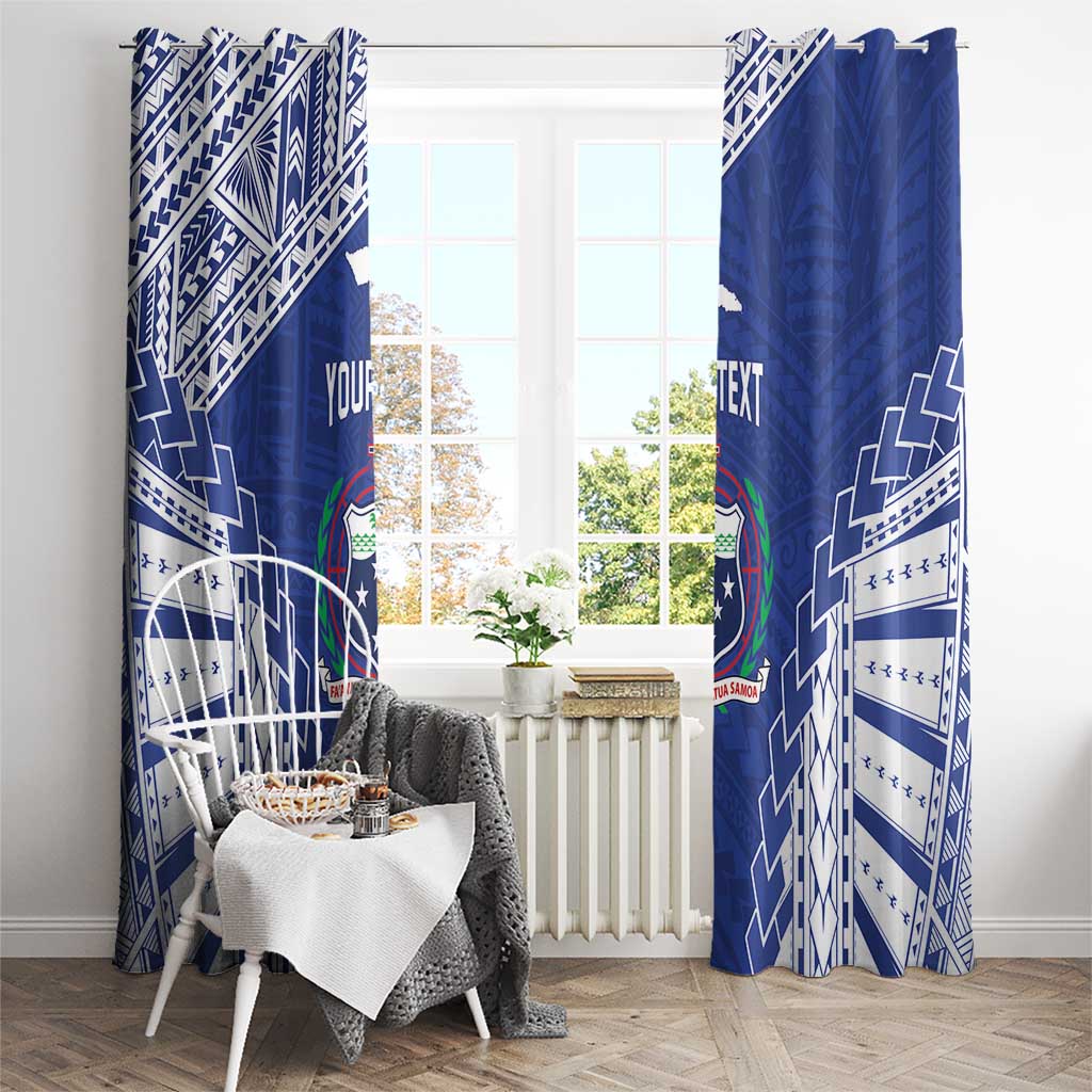 Toa Samoa Rugby Custom Window Curtain Go Champions Pacific Samoan Pattern - Polynesian Pride
