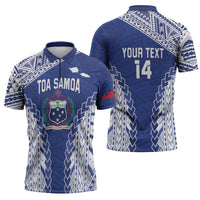 Toa Samoa Rugby Custom Zipper Polo Shirt Go Champions Pacific Samoan Pattern - Polynesian Pride
