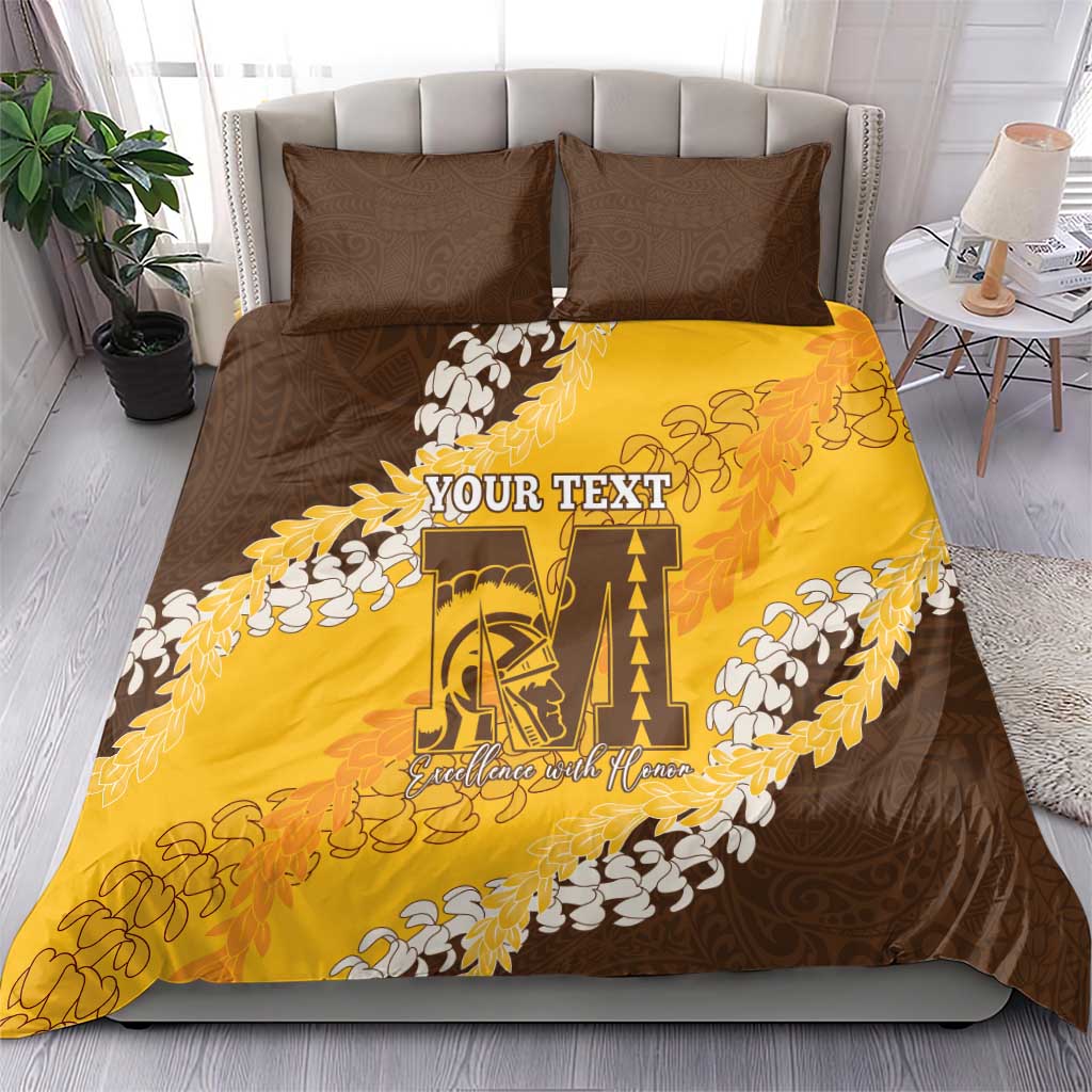 Personalized Mililani Hawaii High School Bedding Set Puakenikeni Lei Hawaiian Pattern - Polynesian Pride