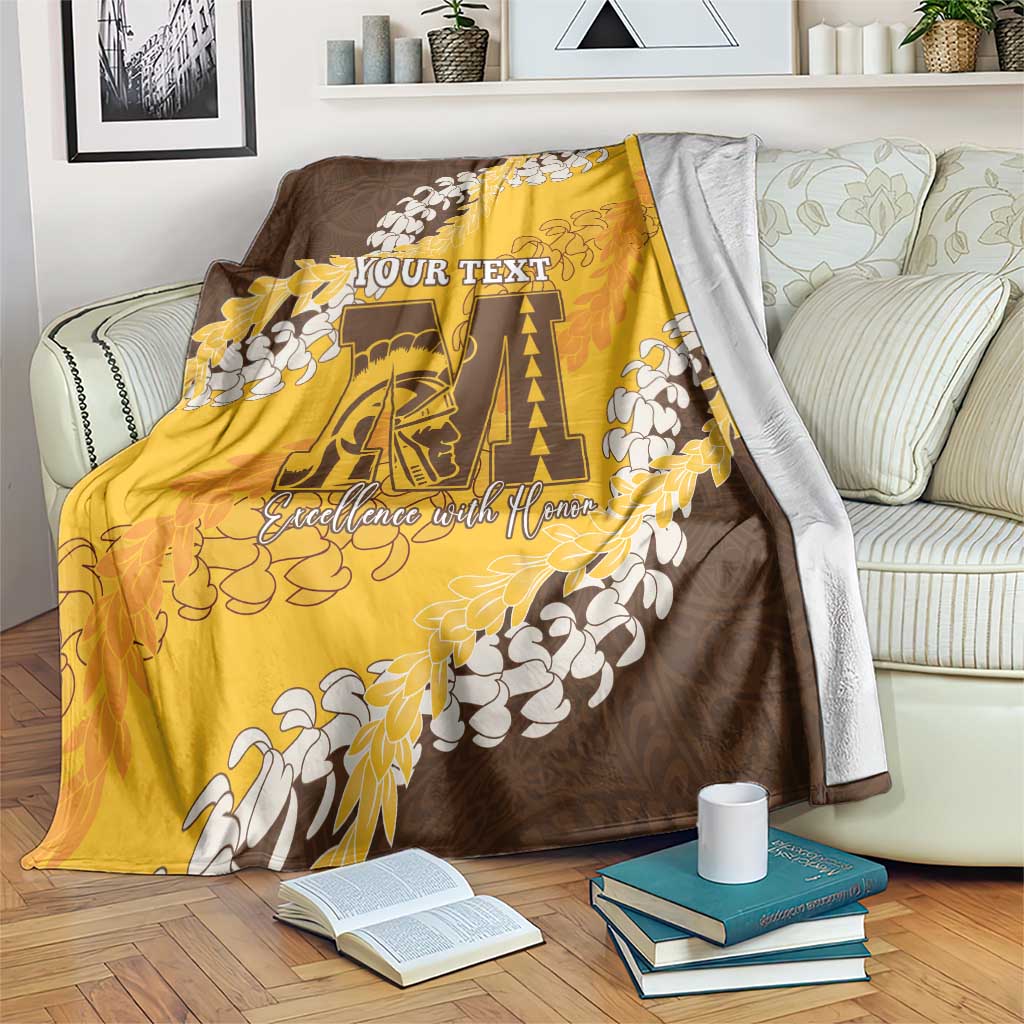 Personalized Mililani Hawaii High School Blanket Puakenikeni Lei Hawaiian Pattern - Polynesian Pride