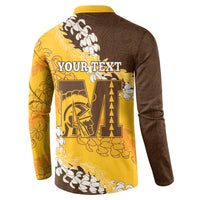 Personalized Mililani Hawaii High School Button Sweatshirt Puakenikeni Lei Hawaiian Pattern - Polynesian Pride