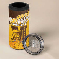 Personalized Mililani Hawaii High School 4 in 1 Can Cooler Tumbler Puakenikeni Lei Hawaiian Pattern - Polynesian Pride