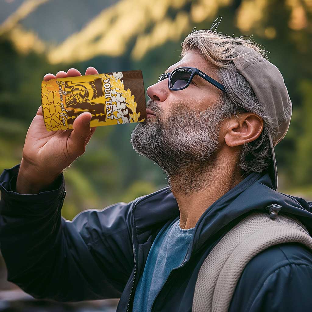 Personalized Mililani Hawaii High School 4 in 1 Can Cooler Tumbler Puakenikeni Lei Hawaiian Pattern - Polynesian Pride