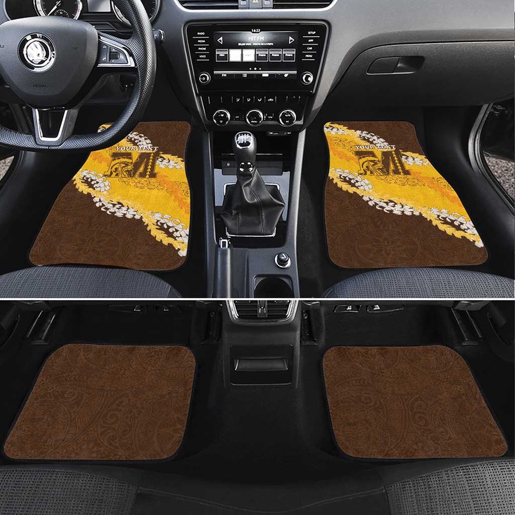Personalized Mililani Hawaii High School Car Mats Puakenikeni Lei Hawaiian Pattern - Polynesian Pride