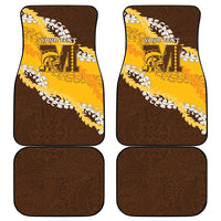 Personalized Mililani Hawaii High School Car Mats Puakenikeni Lei Hawaiian Pattern - Polynesian Pride