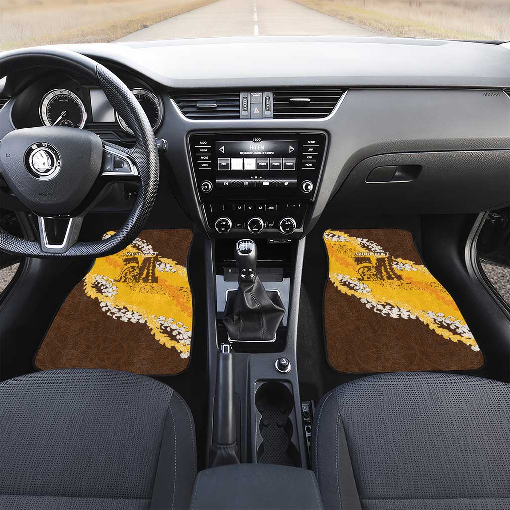 Personalized Mililani Hawaii High School Car Mats Puakenikeni Lei Hawaiian Pattern - Polynesian Pride