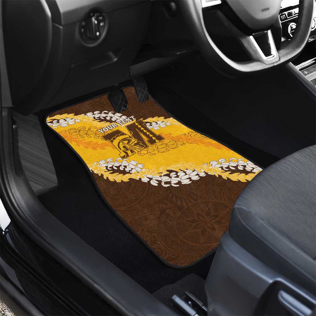Personalized Mililani Hawaii High School Car Mats Puakenikeni Lei Hawaiian Pattern - Polynesian Pride