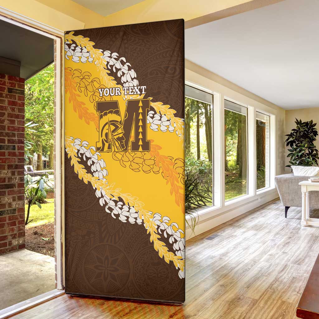 Personalized Mililani Hawaii High School Door Cover Puakenikeni Lei Hawaiian Pattern - Polynesian Pride