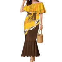 Personalized Mililani Hawaii High School Family Matching Mermaid Dress and Hawaiian Shirt Puakenikeni Lei Hawaiian Pattern - Polynesian Pride