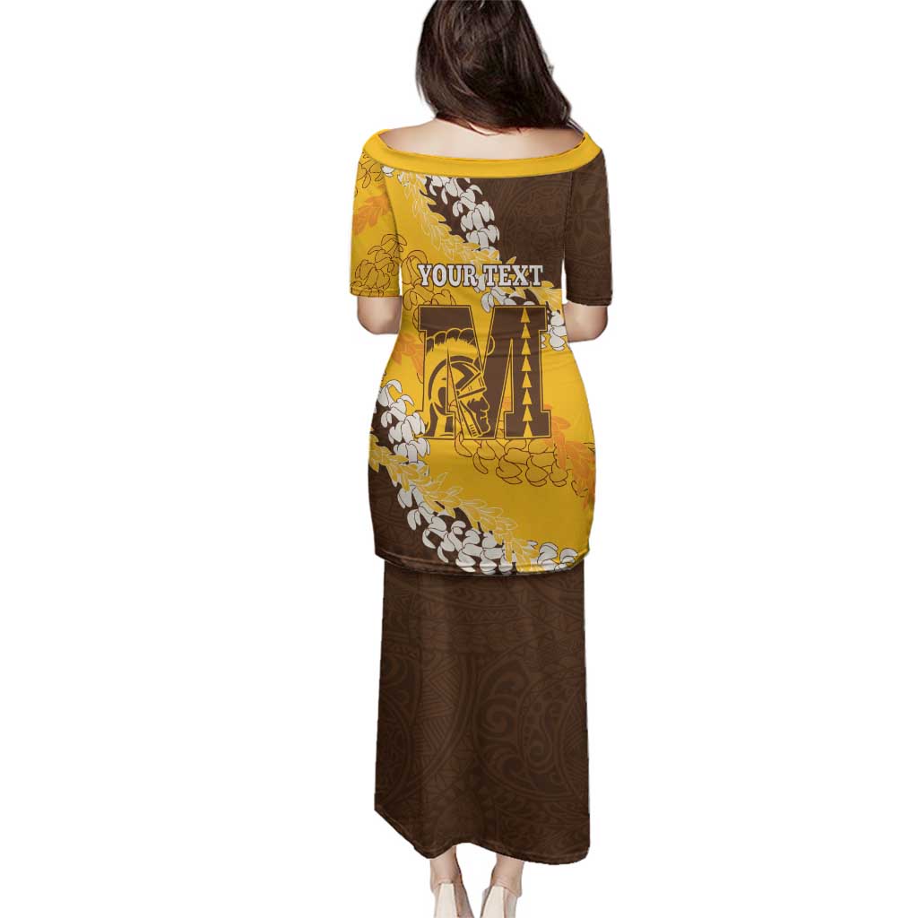 Personalized Mililani Hawaii High School Family Matching Puletasi and Hawaiian Shirt Puakenikeni Lei Hawaiian Pattern - Polynesian Pride