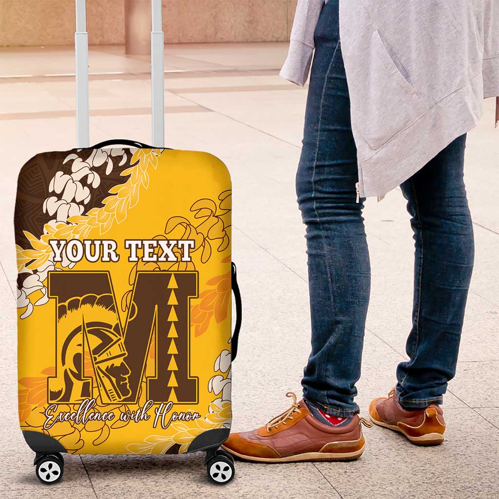 Personalized Mililani Hawaii High School Luggage Cover Puakenikeni Lei Hawaiian Pattern - Polynesian Pride