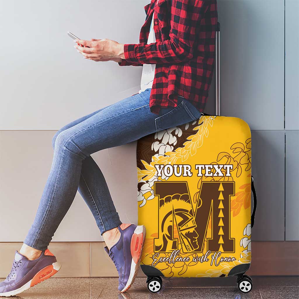 Personalized Mililani Hawaii High School Luggage Cover Puakenikeni Lei Hawaiian Pattern - Polynesian Pride