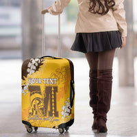 Personalized Mililani Hawaii High School Luggage Cover Puakenikeni Lei Hawaiian Pattern - Polynesian Pride