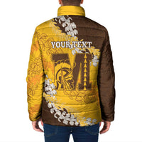 Personalized Mililani Hawaii High School Padded Jacket Puakenikeni Lei Hawaiian Pattern - Polynesian Pride