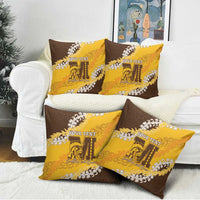 Personalized Mililani Hawaii High School Pillow Cover Puakenikeni Lei Hawaiian Pattern - Polynesian Pride