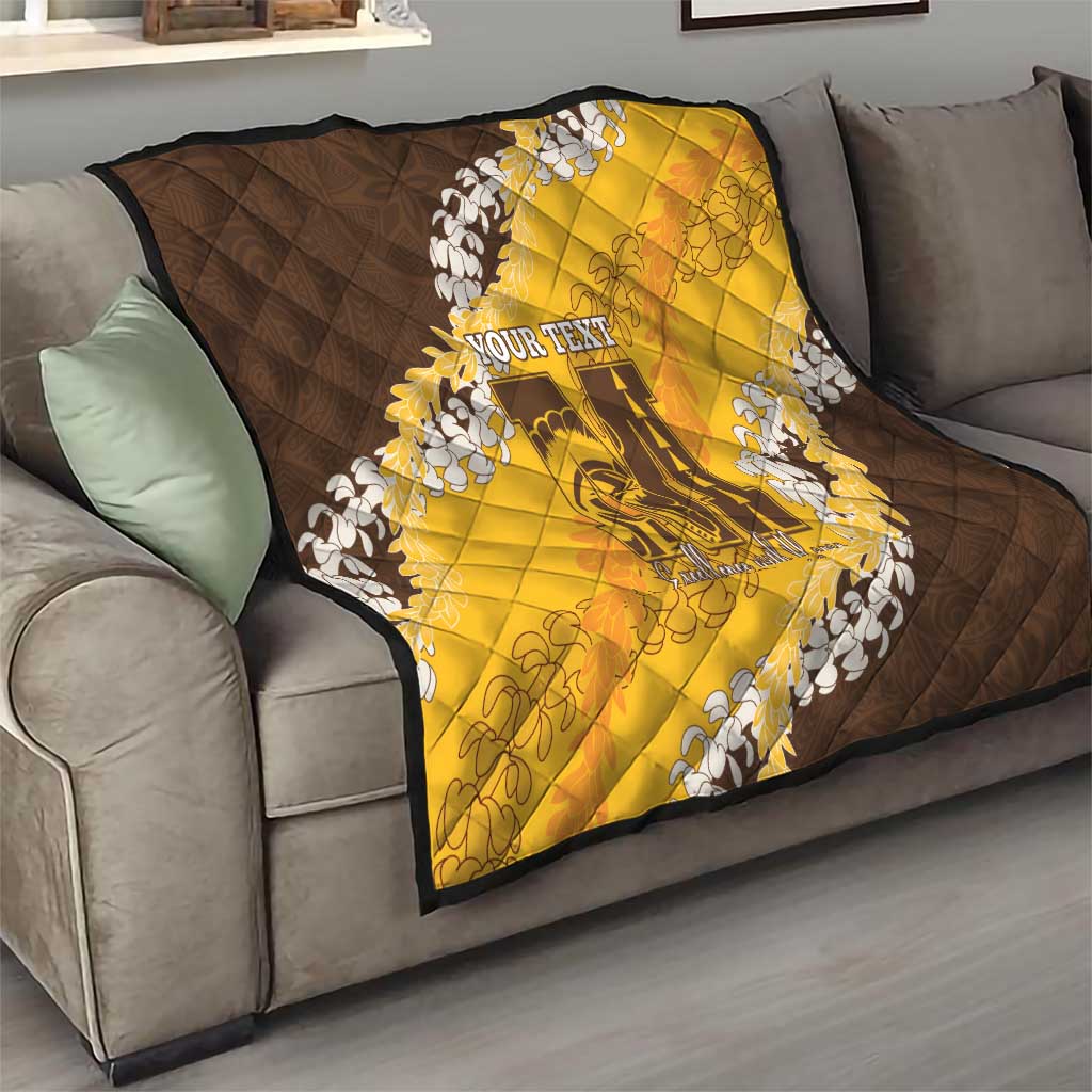 Personalized Mililani Hawaii High School Quilt Puakenikeni Lei Hawaiian Pattern - Polynesian Pride