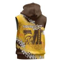 Personalized Mililani Hawaii High School Sleeveless Hoodie Puakenikeni Lei Hawaiian Pattern - Polynesian Pride