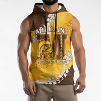 Personalized Mililani Hawaii High School Sleeveless Hoodie Puakenikeni Lei Hawaiian Pattern - Polynesian Pride