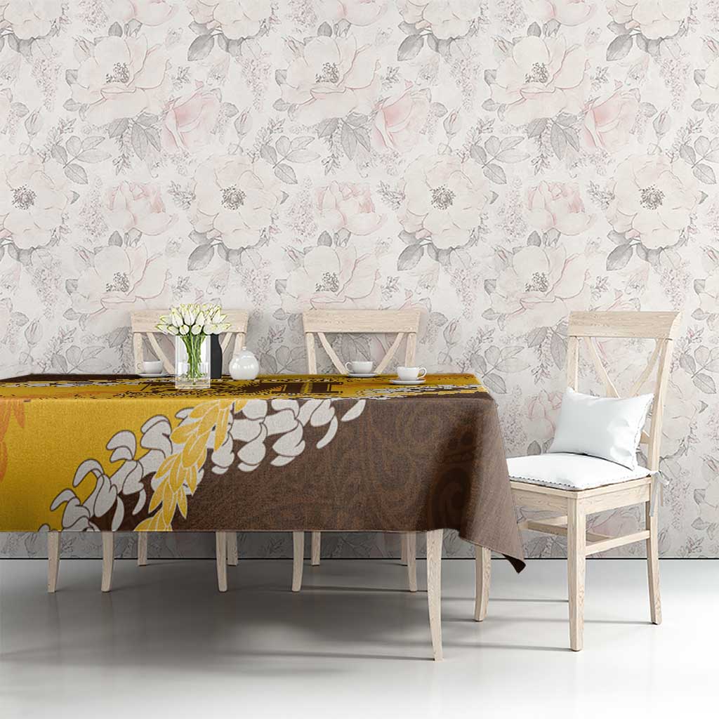 Personalized Mililani Hawaii High School Tablecloth Puakenikeni Lei Hawaiian Pattern - Polynesian Pride
