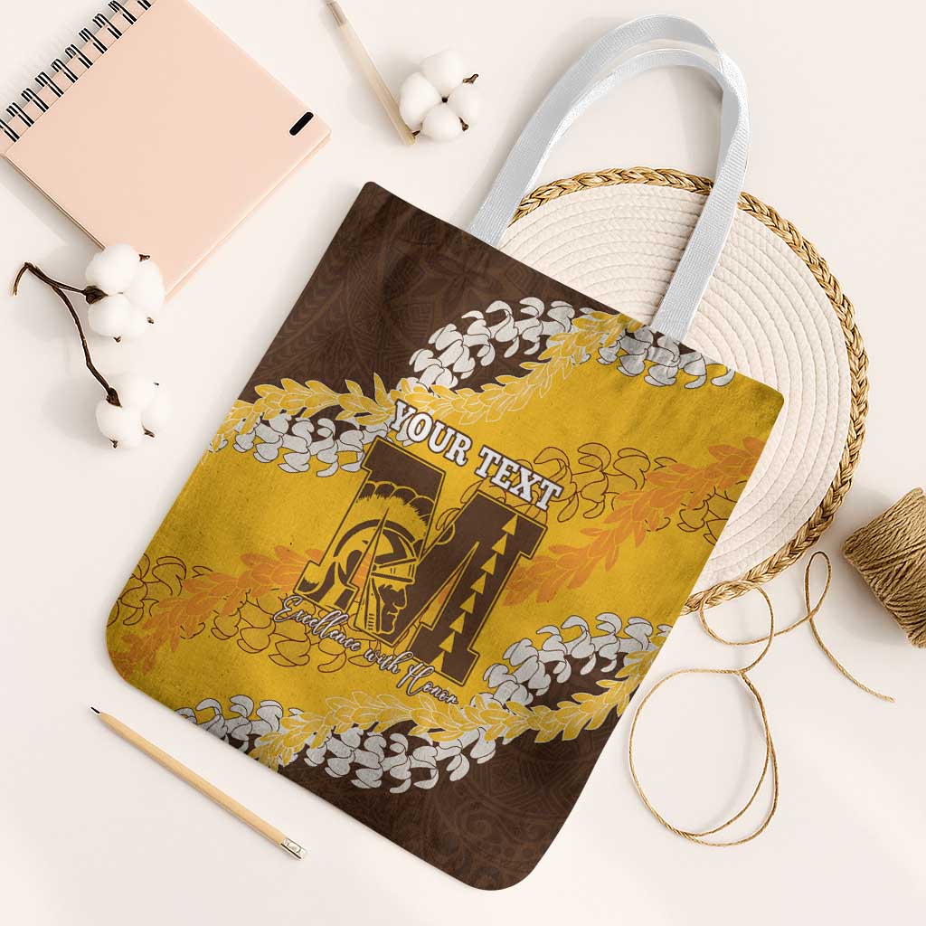 Personalized Mililani Hawaii High School Tote Bag Puakenikeni Lei Hawaiian Pattern - Polynesian Pride