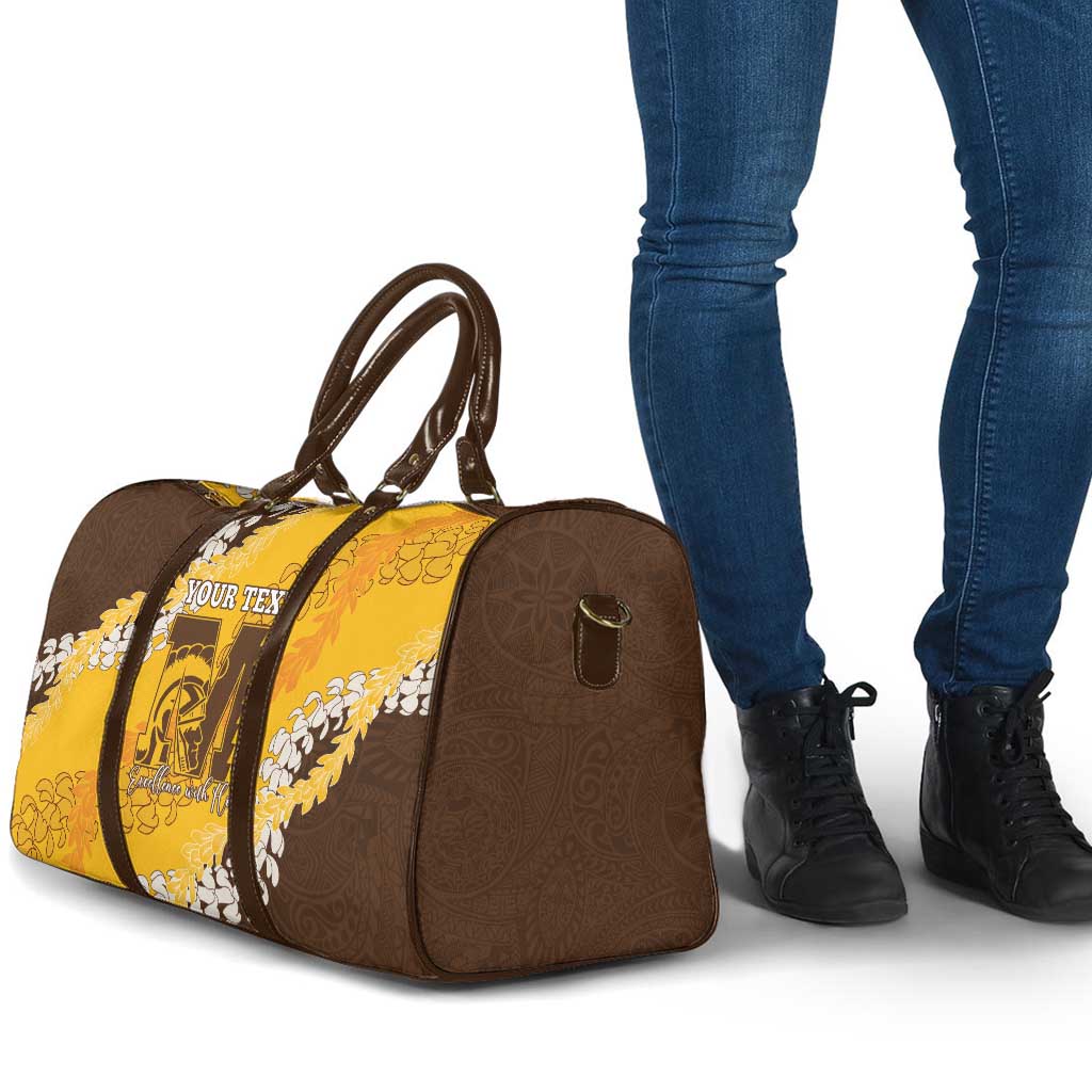 Personalized Mililani Hawaii High School Travel Bag Puakenikeni Lei Hawaiian Pattern - Polynesian Pride