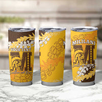 Personalized Mililani Hawaii High School Tumbler Cup Puakenikeni Lei Hawaiian Pattern - Polynesian Pride