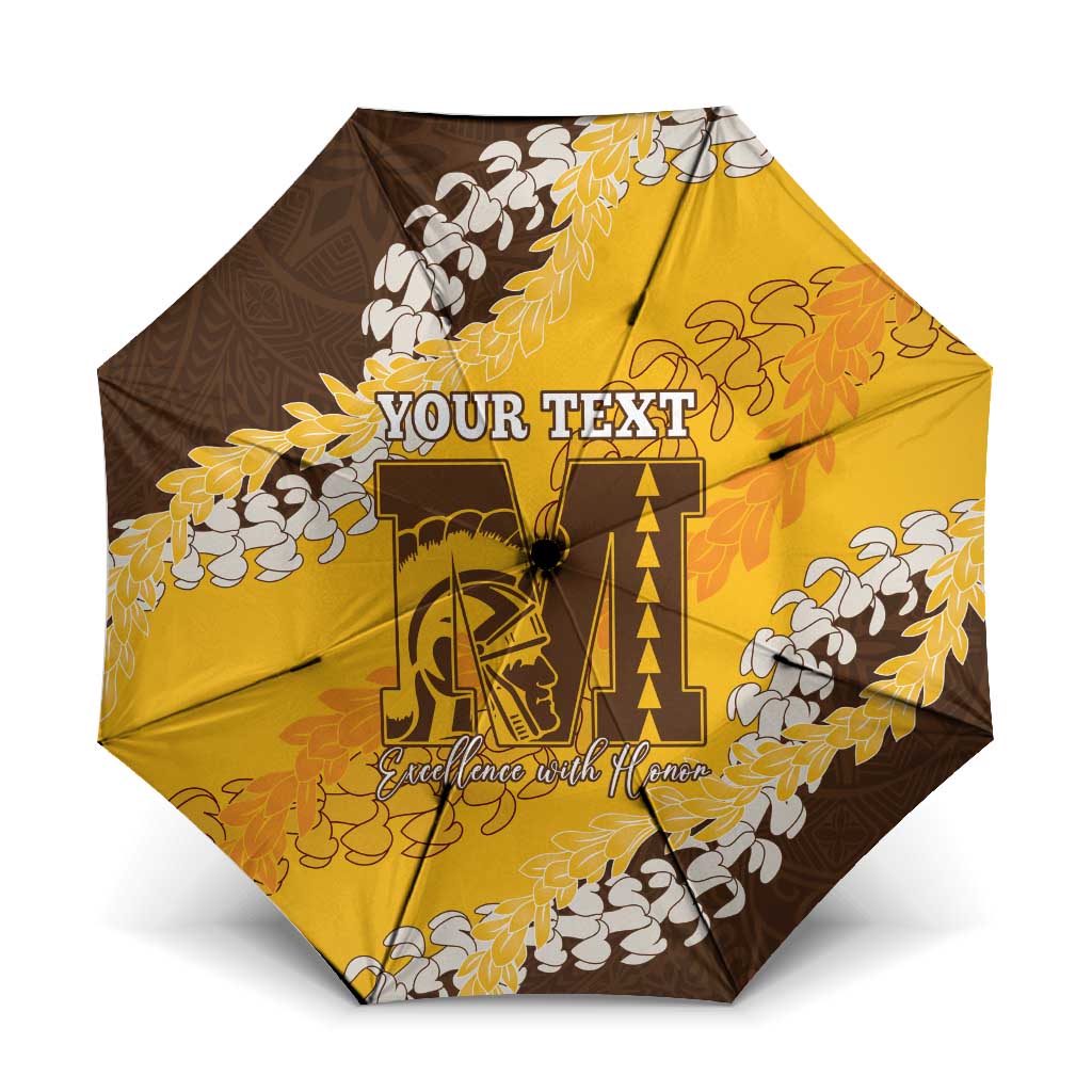 Personalized Mililani Hawaii High School Umbrella Puakenikeni Lei Hawaiian Pattern - Polynesian Pride