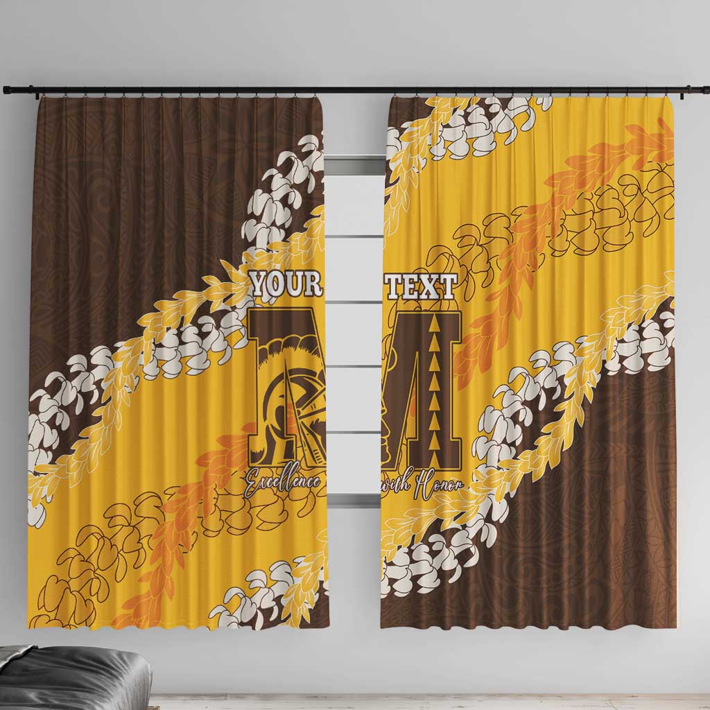 Personalized Mililani Hawaii High School Window Curtain Puakenikeni Lei Hawaiian Pattern - Polynesian Pride
