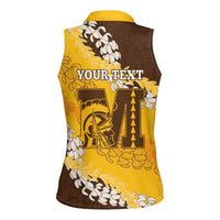 Personalized Mililani Hawaii High School Women Sleeveless Polo Shirt Puakenikeni Lei Hawaiian Pattern - Polynesian Pride