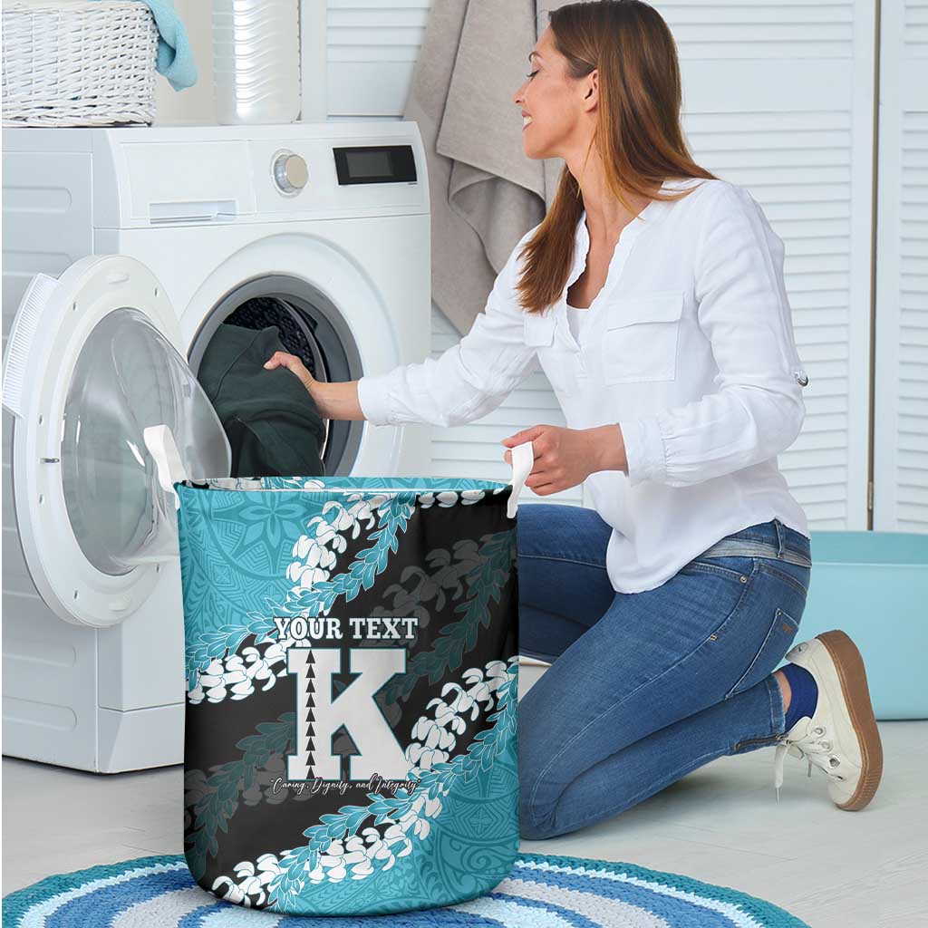 Personalized Kapolei Hawaii High School Laundry Basket Puakenikeni Lei Hawaiian Pattern - Polynesian Pride