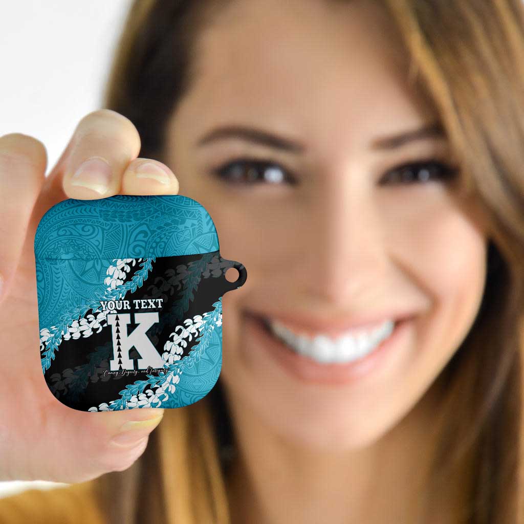 Personalized Kapolei Hawaii High School AirPods Case Puakenikeni Lei Hawaiian Pattern - Polynesian Pride