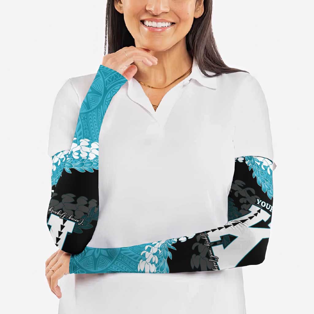 Personalized Kapolei Hawaii High School Arm Sleeves Puakenikeni Lei Hawaiian Pattern - Polynesian Pride