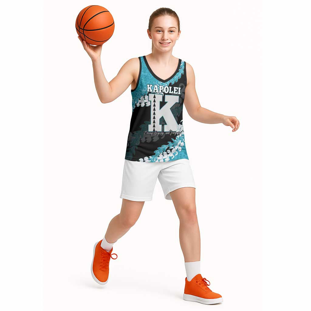 Personalized Kapolei Hawaii High School Basketball Jersey Puakenikeni Lei Hawaiian Pattern - Polynesian Pride