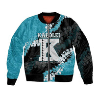 Personalized Kapolei Hawaii High School Bomber Jacket Puakenikeni Lei Hawaiian Pattern - Polynesian Pride