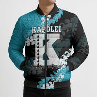 Personalized Kapolei Hawaii High School Bomber Puffer Jacket Puakenikeni Lei Hawaiian Pattern - Polynesian Pride