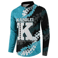 Personalized Kapolei Hawaii High School Button Sweatshirt Puakenikeni Lei Hawaiian Pattern - Polynesian Pride