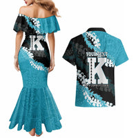 Personalized Kapolei Hawaii High School Couples Matching Mermaid Dress and Hawaiian Shirt Puakenikeni Lei Hawaiian Pattern - Polynesian Pride