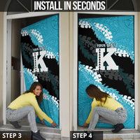 Personalized Kapolei Hawaii High School Door Cover Puakenikeni Lei Hawaiian Pattern - Polynesian Pride