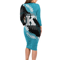 Personalized Kapolei Hawaii High School Family Matching Long Sleeve Bodycon Dress and Hawaiian Shirt Puakenikeni Lei Hawaiian Pattern - Polynesian Pride
