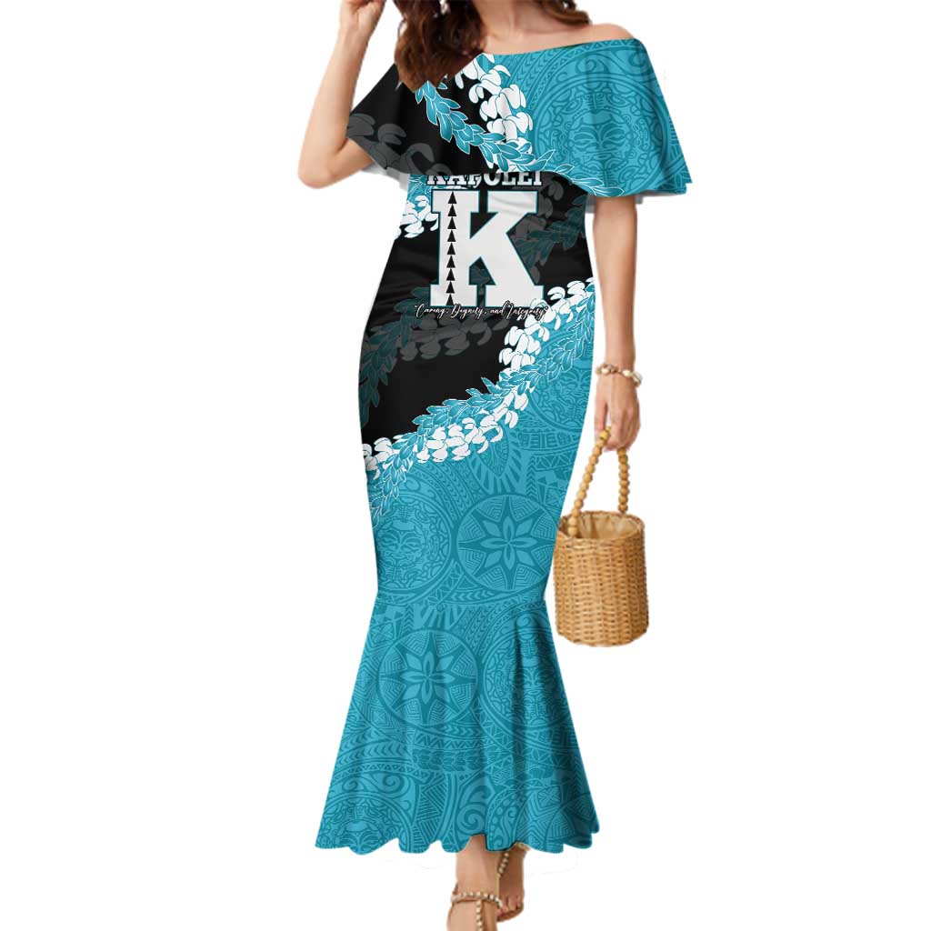 Personalized Kapolei Hawaii High School Family Matching Mermaid Dress and Hawaiian Shirt Puakenikeni Lei Hawaiian Pattern - Polynesian Pride